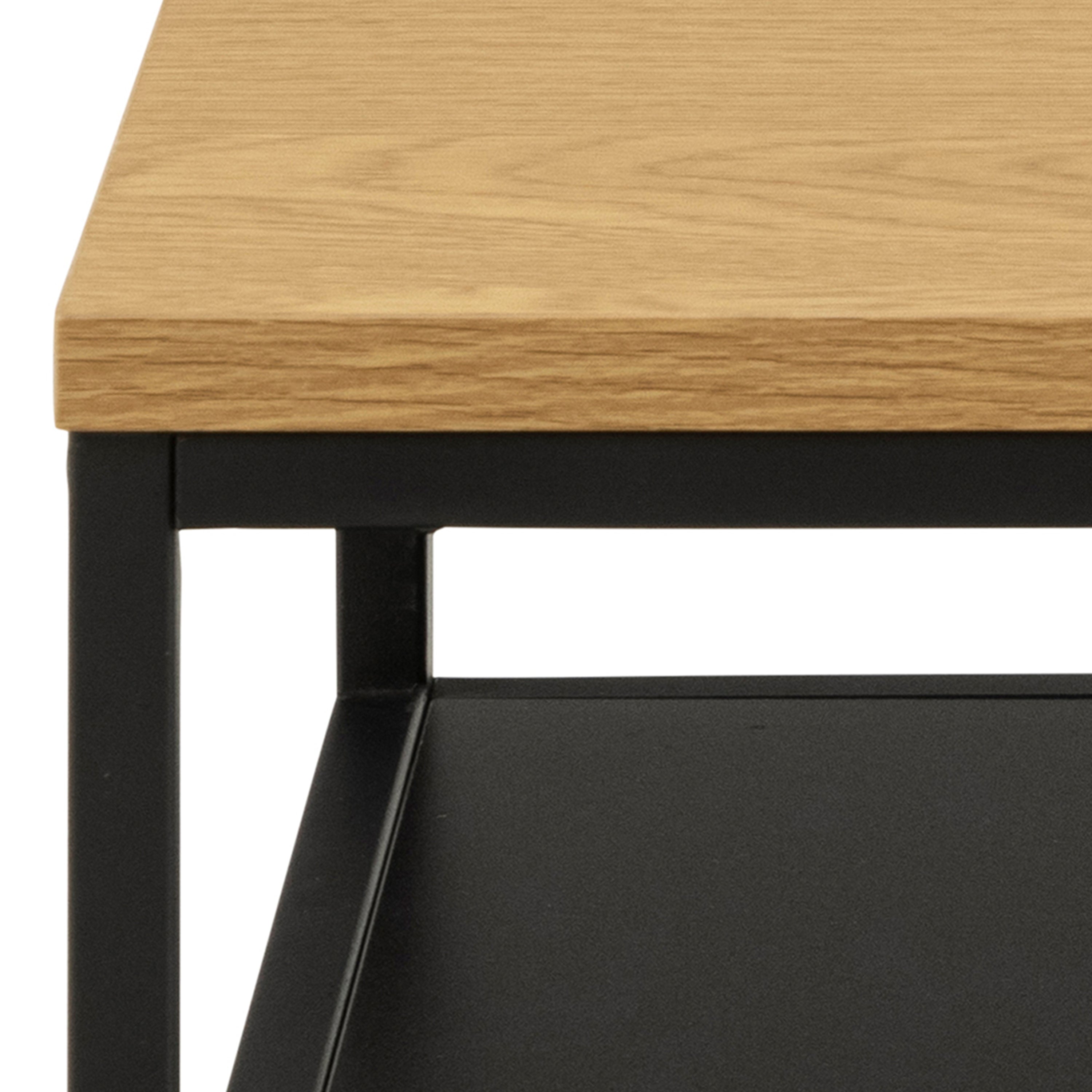 Gila Square Coffee Table with Open Shelf in Oak & Black – FTG, view 6
