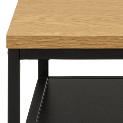 Gila Square Coffee Table with Open Shelf in Oak & Black – FTG, view 6
