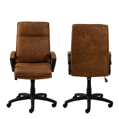 Brad Swivel Office/Desk Chair with Armrest in Brown – FTG, view 2