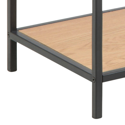 Seaford Console Table, 2 Shelves in Black and Oak – FTG, view 6
