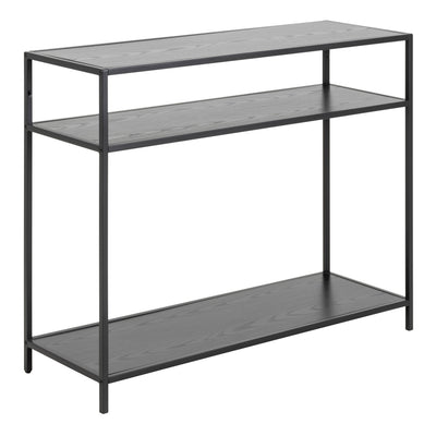 Seaford Console Table with 2 Shelves in Black – FTG