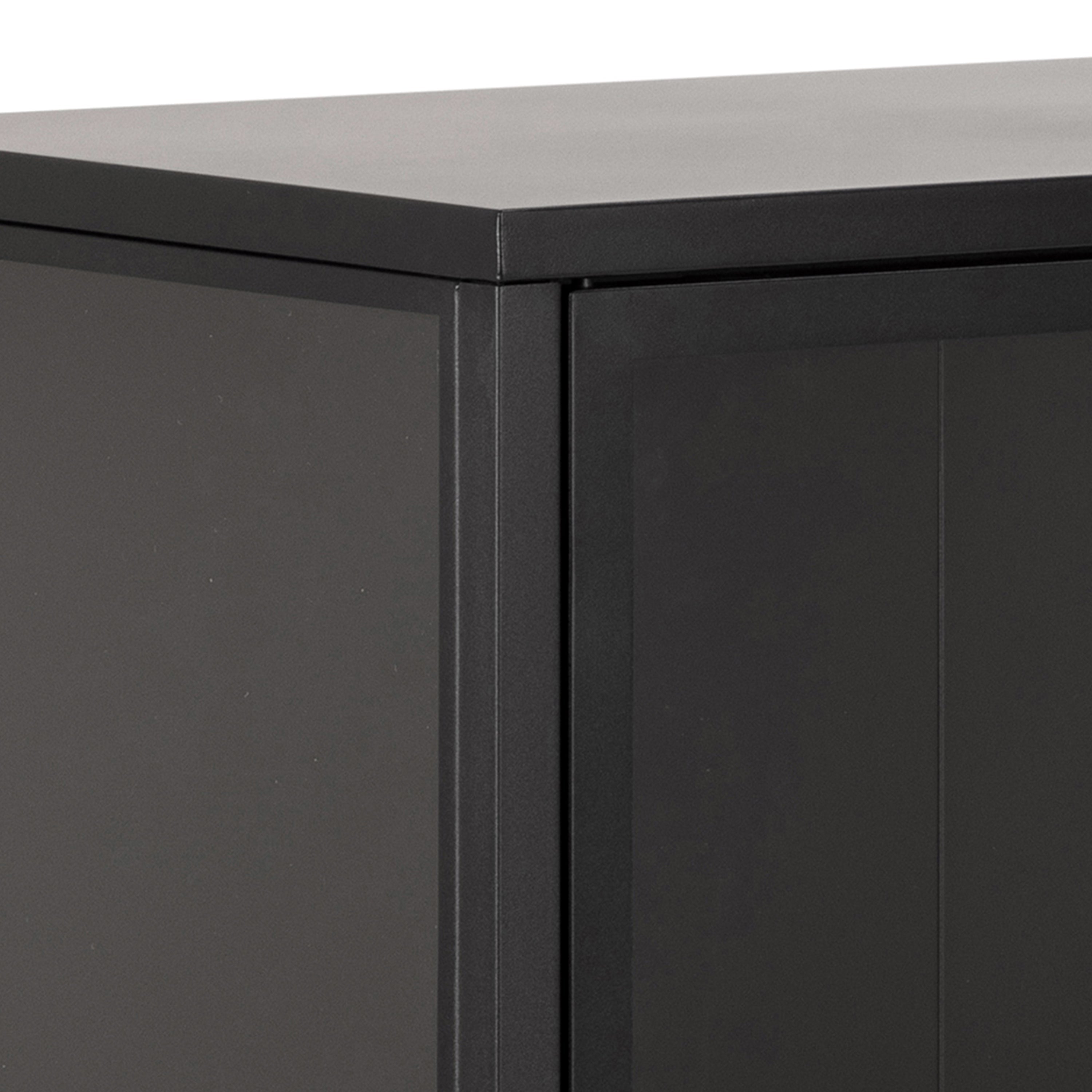 Newcastle Low 2 Door Display Cabinet in Matt Black – FTG, view 10