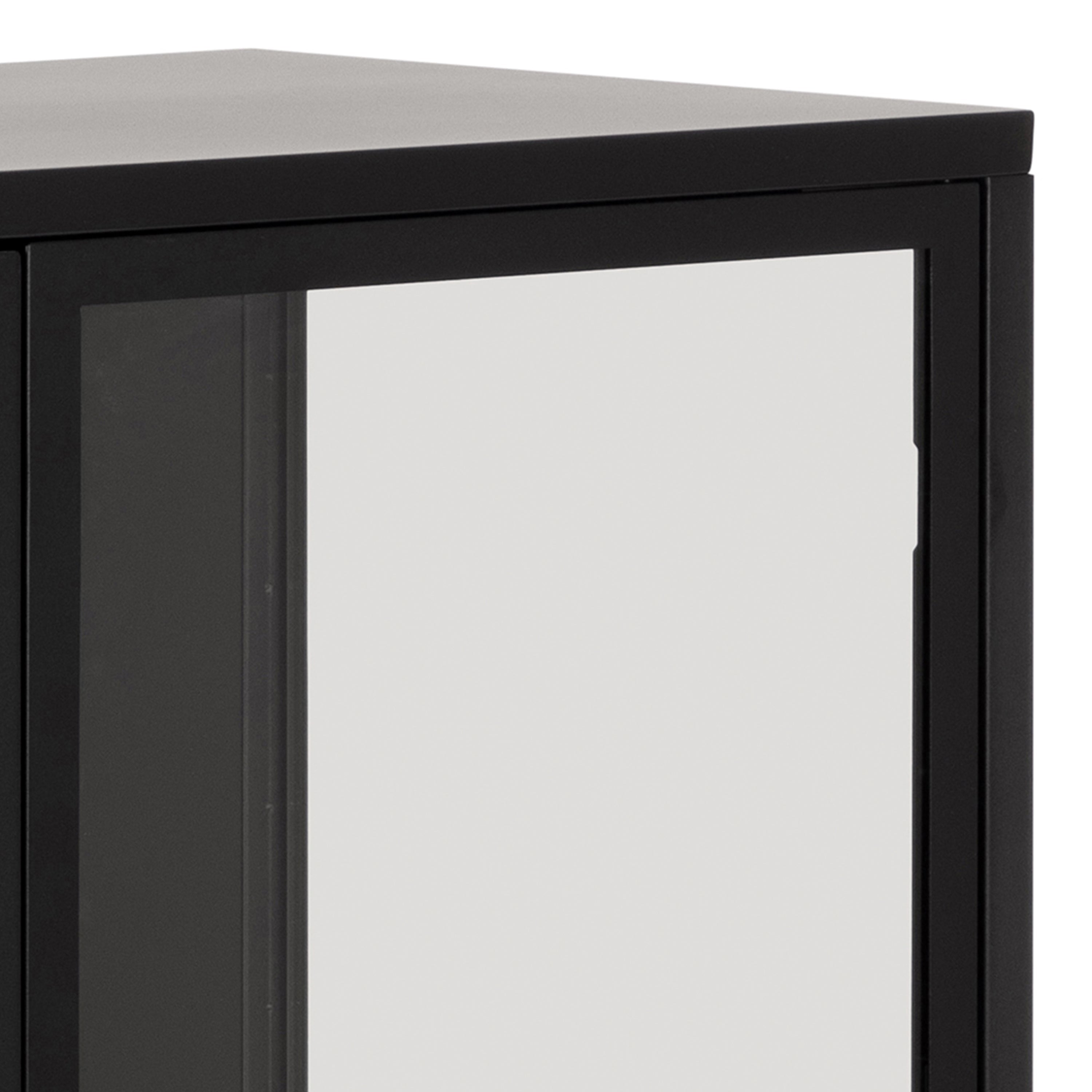 Newcastle Low 2 Door Display Cabinet in Matt Black – FTG, view 11