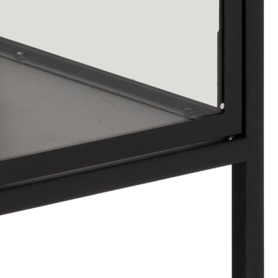 Newcastle Low 2 Door Display Cabinet in Matt Black – FTG, view 12
