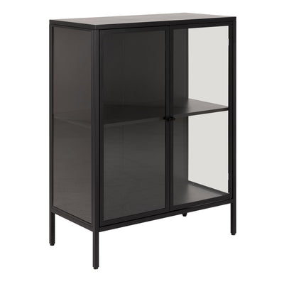Newcastle Low 2 Door Display Cabinet in Matt Black – FTG
