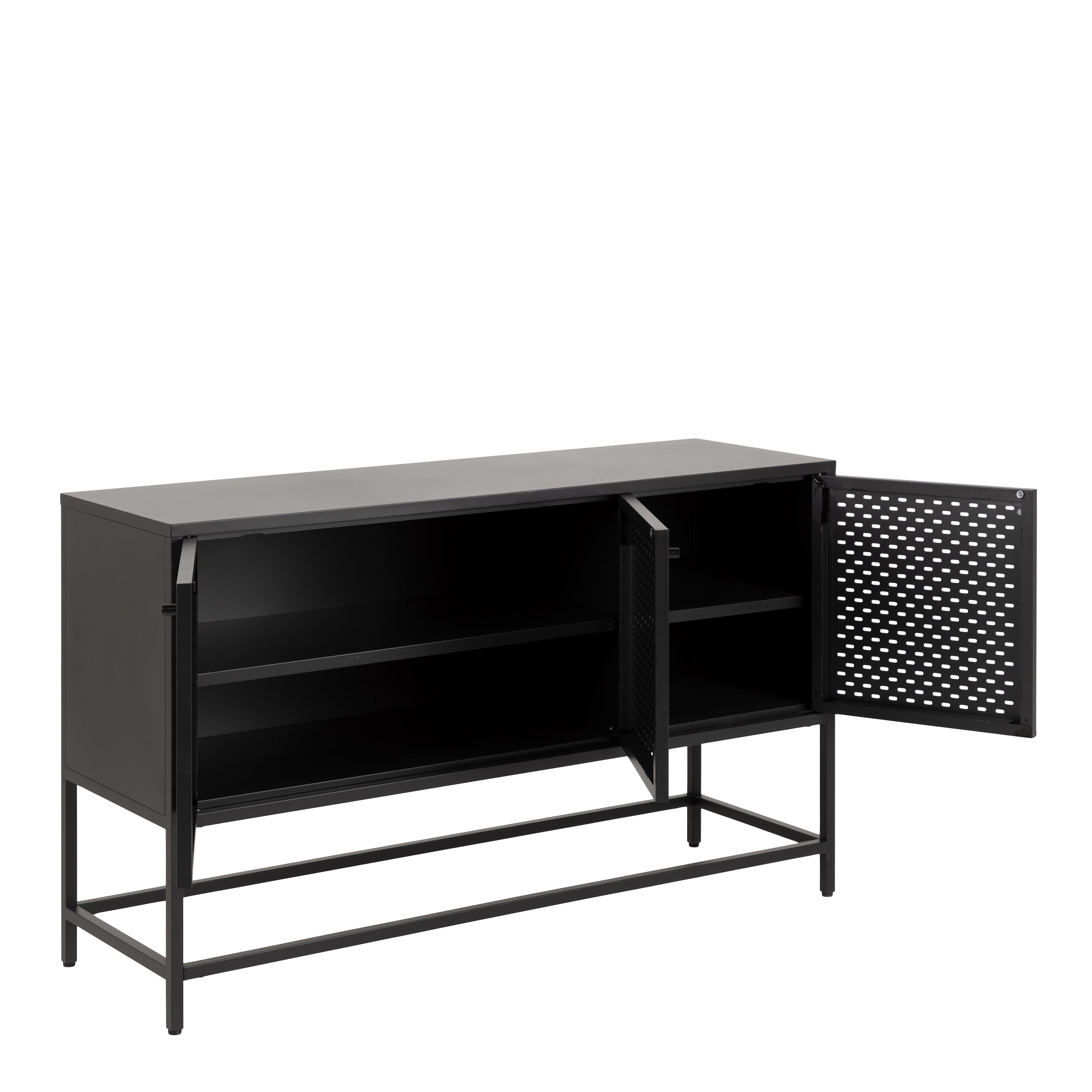 Newcastle 3 Door Raised Sideboard in Matt Black – FTG, view 4
