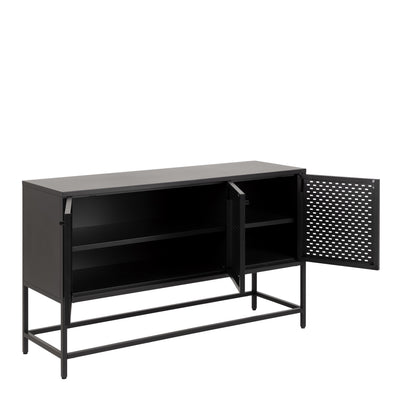 Newcastle 3 Door Raised Sideboard in Matt Black – FTG, view 4