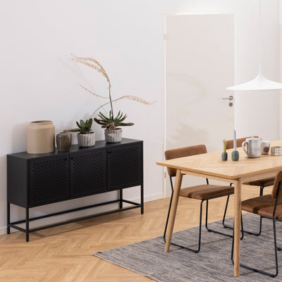 Newcastle 3 Door Raised Sideboard in Matt Black – FTG, view 5