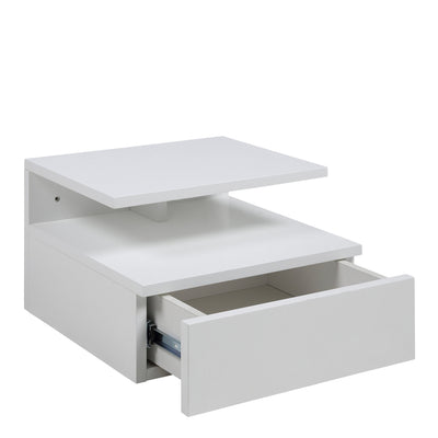 Ashlan Bedside Table with 1 Drawer in White – FTG, view 2