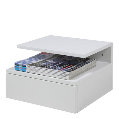 Ashlan Bedside Table with 1 Drawer in White – FTG, view 3