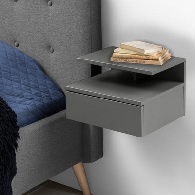 Ashlan Bedside Table with 1 Drawer in Grey – FTG, view 5