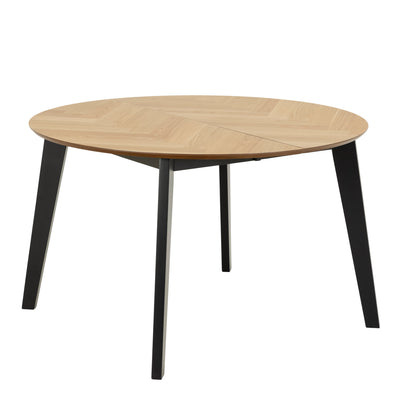 Georgetown Round Dining Table in Oak & Black – FTG