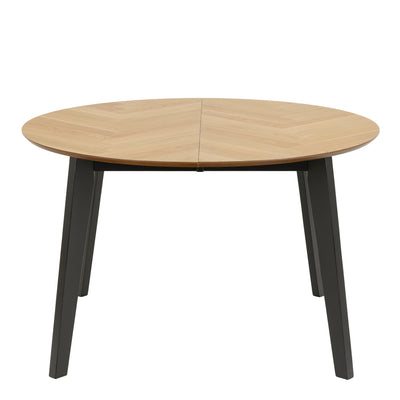 Georgetown Round Dining Table in Oak & Black – FTG, view 2