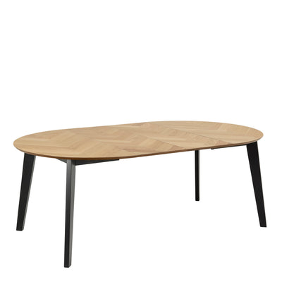 Georgetown Round Dining Table in Oak & Black – FTG, view 3