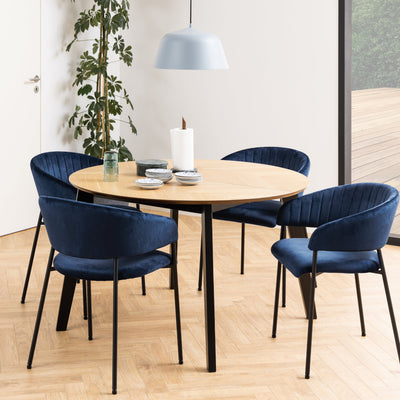 Georgetown Round Dining Table in Oak & Black – FTG, view 4