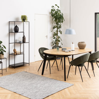 Georgetown Round Dining Table in Oak & Black – FTG, view 7