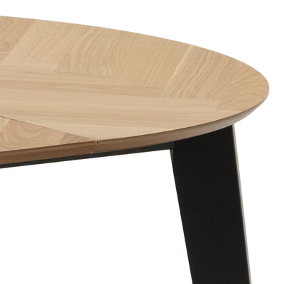 Georgetown Round Dining Table in Oak & Black – FTG, view 8