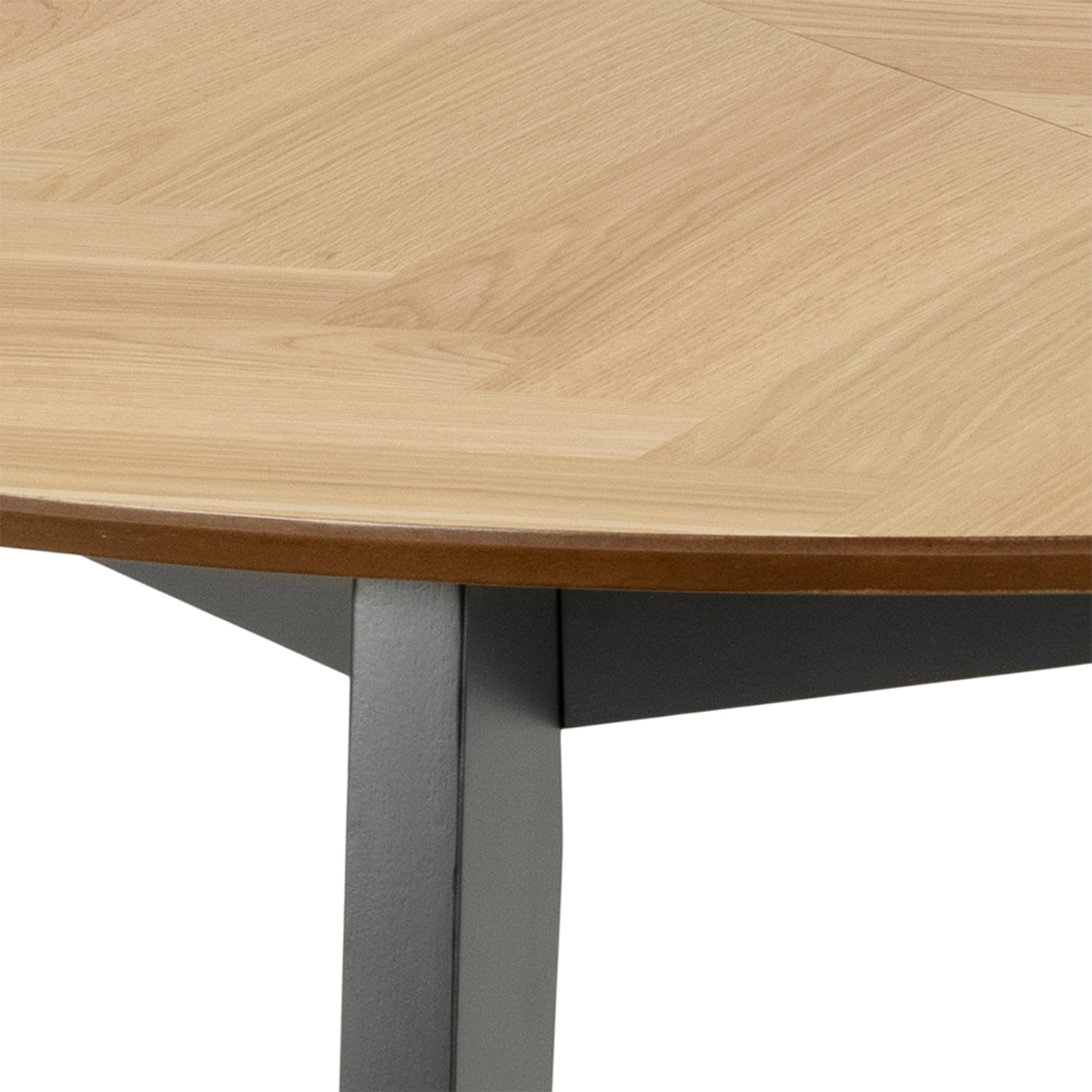 Georgetown Round Dining Table in Oak & Black – FTG, view 9