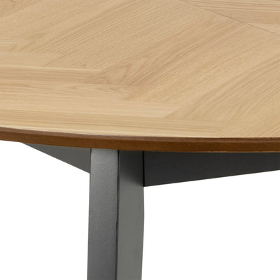 Georgetown Round Dining Table in Oak & Black – FTG, view 9