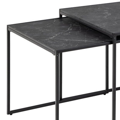 Infinity Square/Coffee Table Setin Matt Black Set of 3 – FTG, view 10