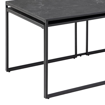 Infinity Square/Coffee Table Setin Matt Black Set of 3 – FTG, view 11