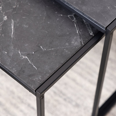 Infinity Square/Coffee Table Setin Matt Black Set of 3 – FTG, view 8