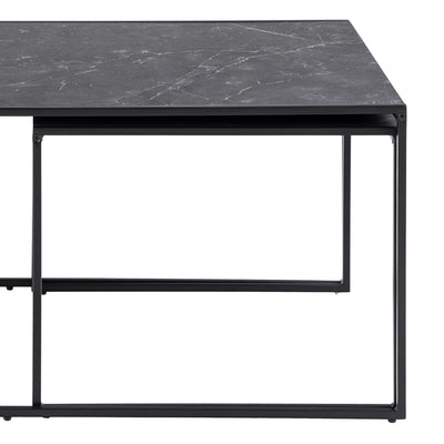 Infinity Square/Coffee Table Setin Matt Black Set of 3 – FTG, view 9