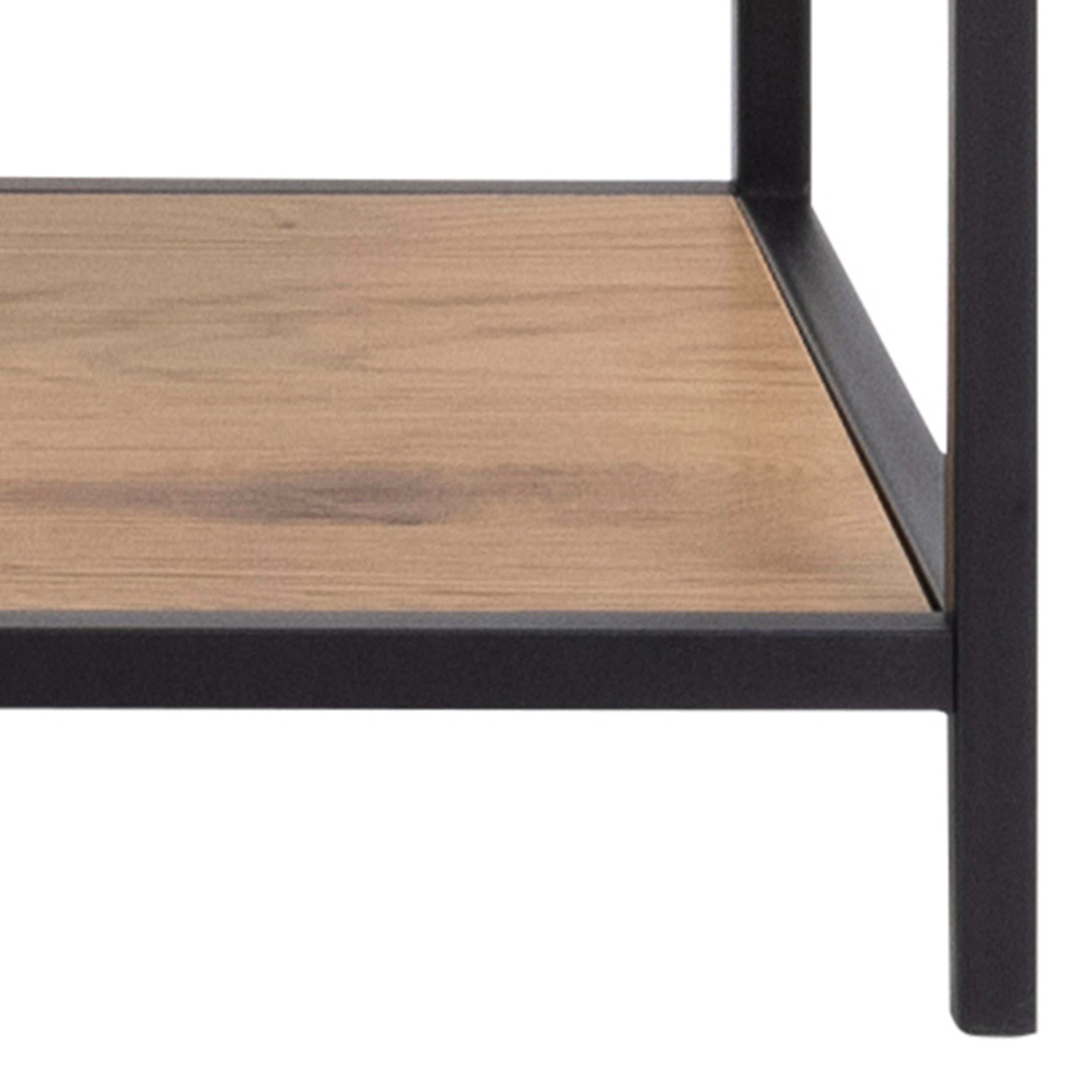 Seaford  Bookcase with 5 Shelves in Black and Oak – FTG, view 6
