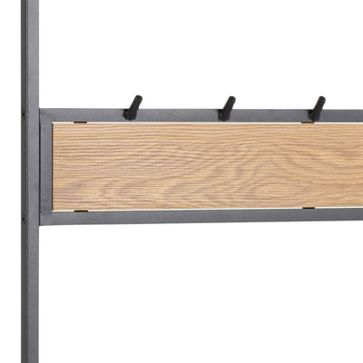 Seaford Clothes Rack with 3 Shelves in Black and Oak – FTG, view 6
