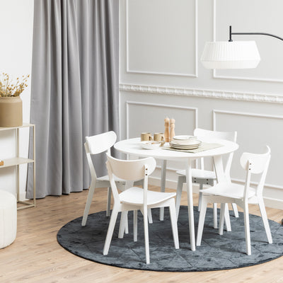 Roxby Round Dining Table in White – FTG, view 3