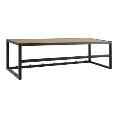 Seaford Black Metal Coat Rack with Oak Top – FTG