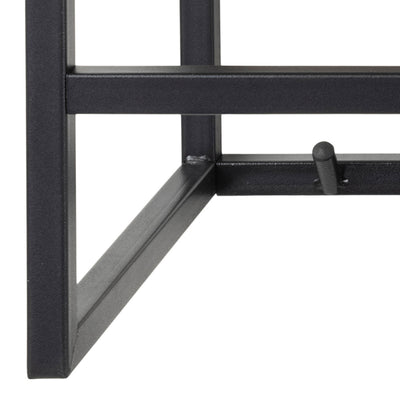 Seaford Black Metal Coat Rack with Oak Top – FTG, view 9