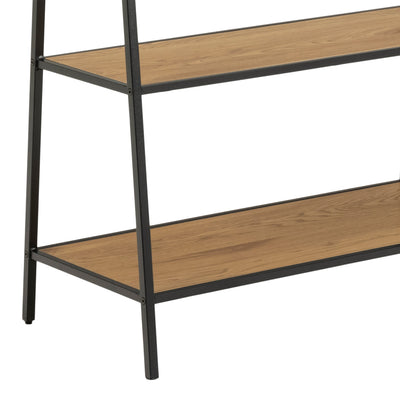 Seaford Black Metal Clothes Rack with 2 Oak Shelves – FTG, view 8