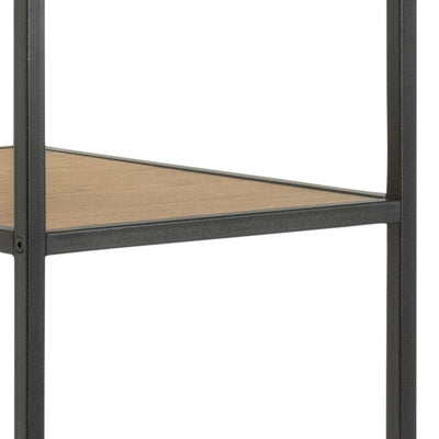 Seaford Black Metal Clothes Rack with 5 Oak Shelves – FTG, view 7