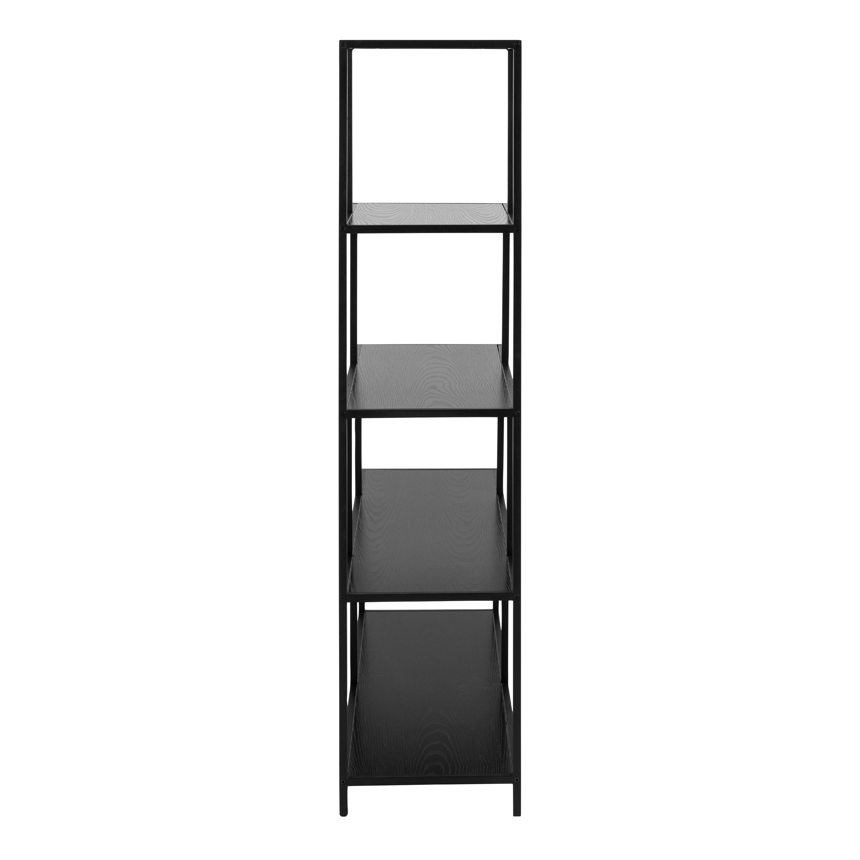 Seaford Bookcase with 4 Shelves in Black – FTG, view 3