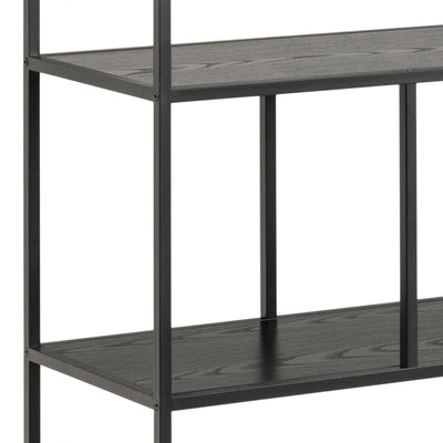 Seaford Bookcase with 4 Shelves in Black – FTG, view 6