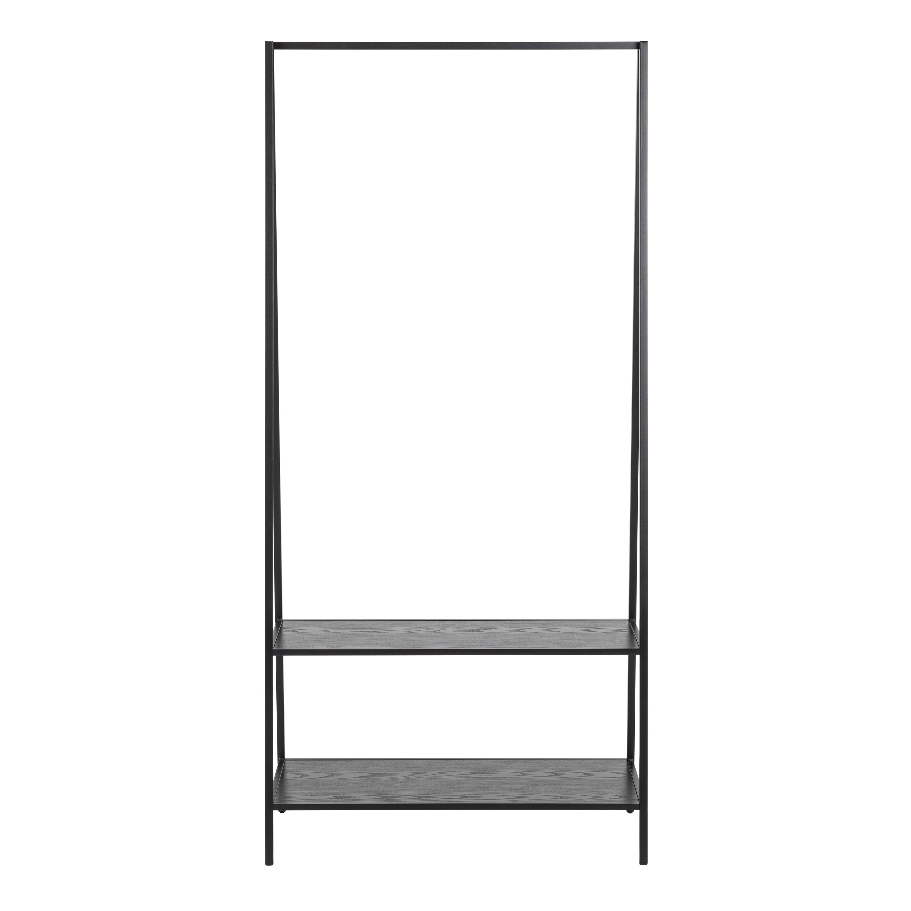 Seaford Clothes Rack with 2 shelves in Black – FTG, view 2