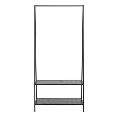 Seaford Clothes Rack with 2 shelves in Black – FTG, view 2
