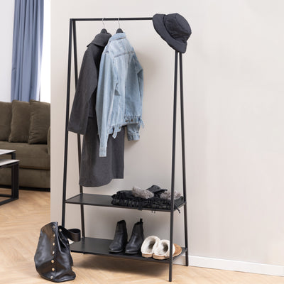Seaford Clothes Rack with 2 shelves in Black – FTG, view 4