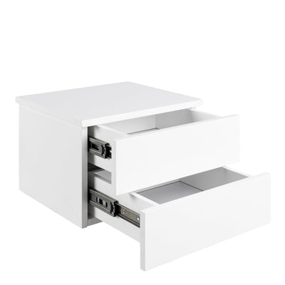 Avignon Bedside Table with 2 Drawers in White – FTG, view 4