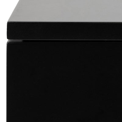 Avignon Square Bedside Table with 1 Drawer in Black – FTG, view 7