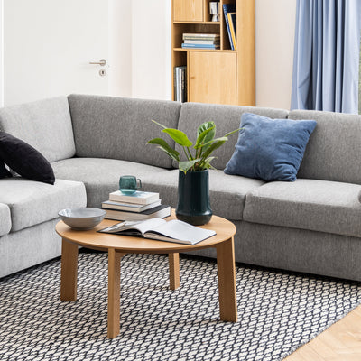 Maxime Round Coffee Table in Matt Oak – FTG, view 5