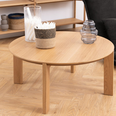 Maxime Round Coffee Table in Matt Oak – FTG, view 7