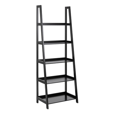Wally Bookcase with 5 Shelves in Black – FTG