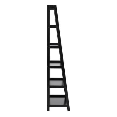 Wally Bookcase with 5 Shelves in Black – FTG, view 3