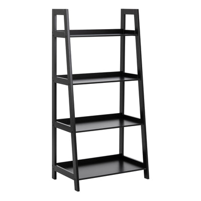 Wally Bookcase with 4 Shelves in Black – FTG