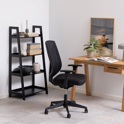 Wally Bookcase with 4 Shelves in Black – FTG, view 4