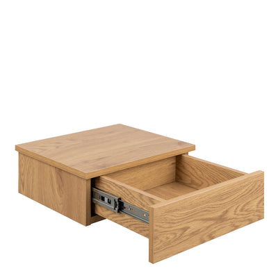 Avignon Square Bedside Table with 1 Drawer in Oak – FTG, view 3