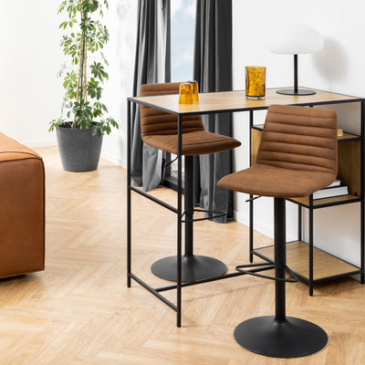 Kimmy Bar Stool with  Brown Fabric in Set of 2 – FTG, view 5