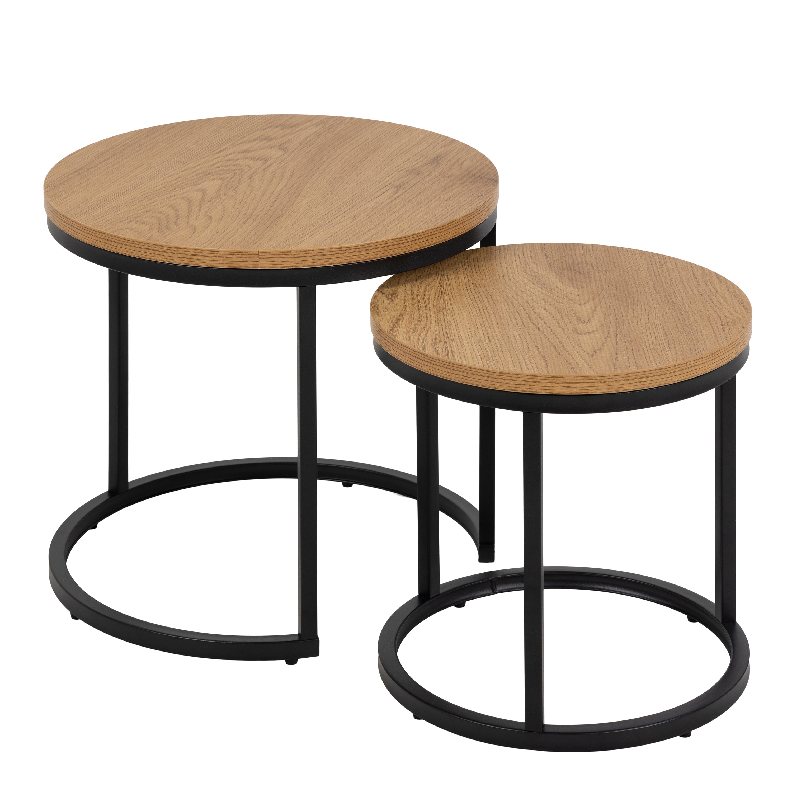 Spiro Round Nest of Tables in Oak – FTG